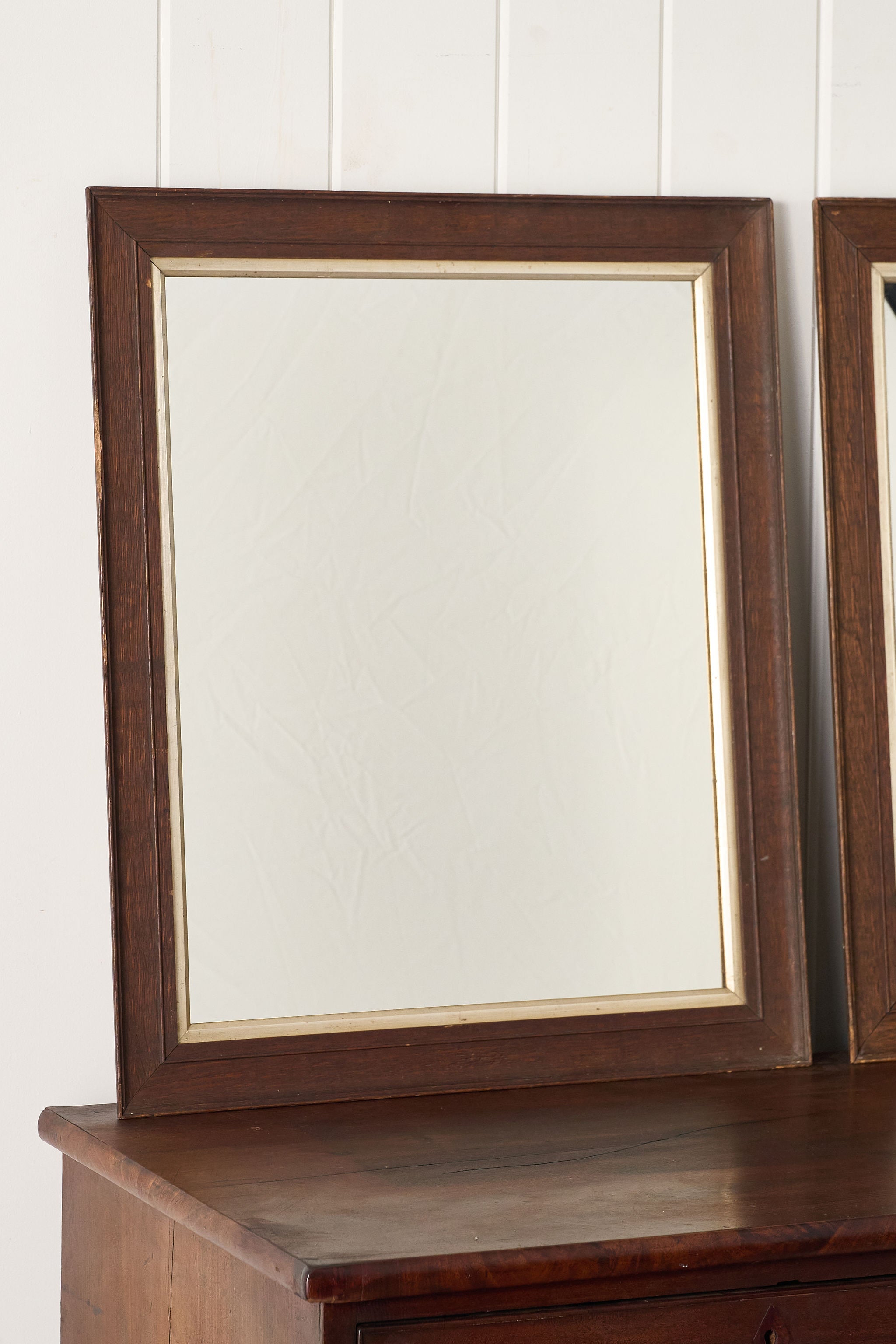 PAIR 19th Century English Oak Mirrors (New Glass)