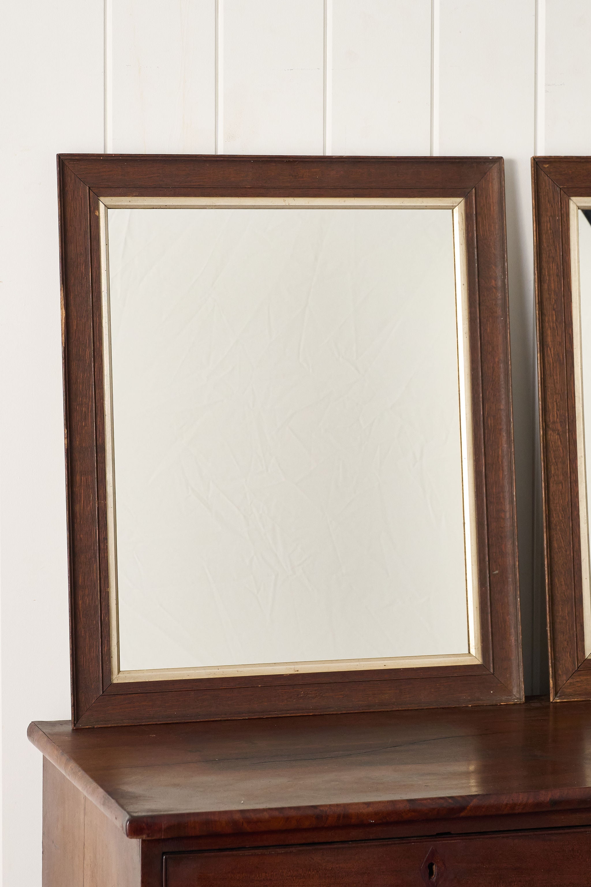 PAIR 19th Century English Oak Mirrors (New Glass)