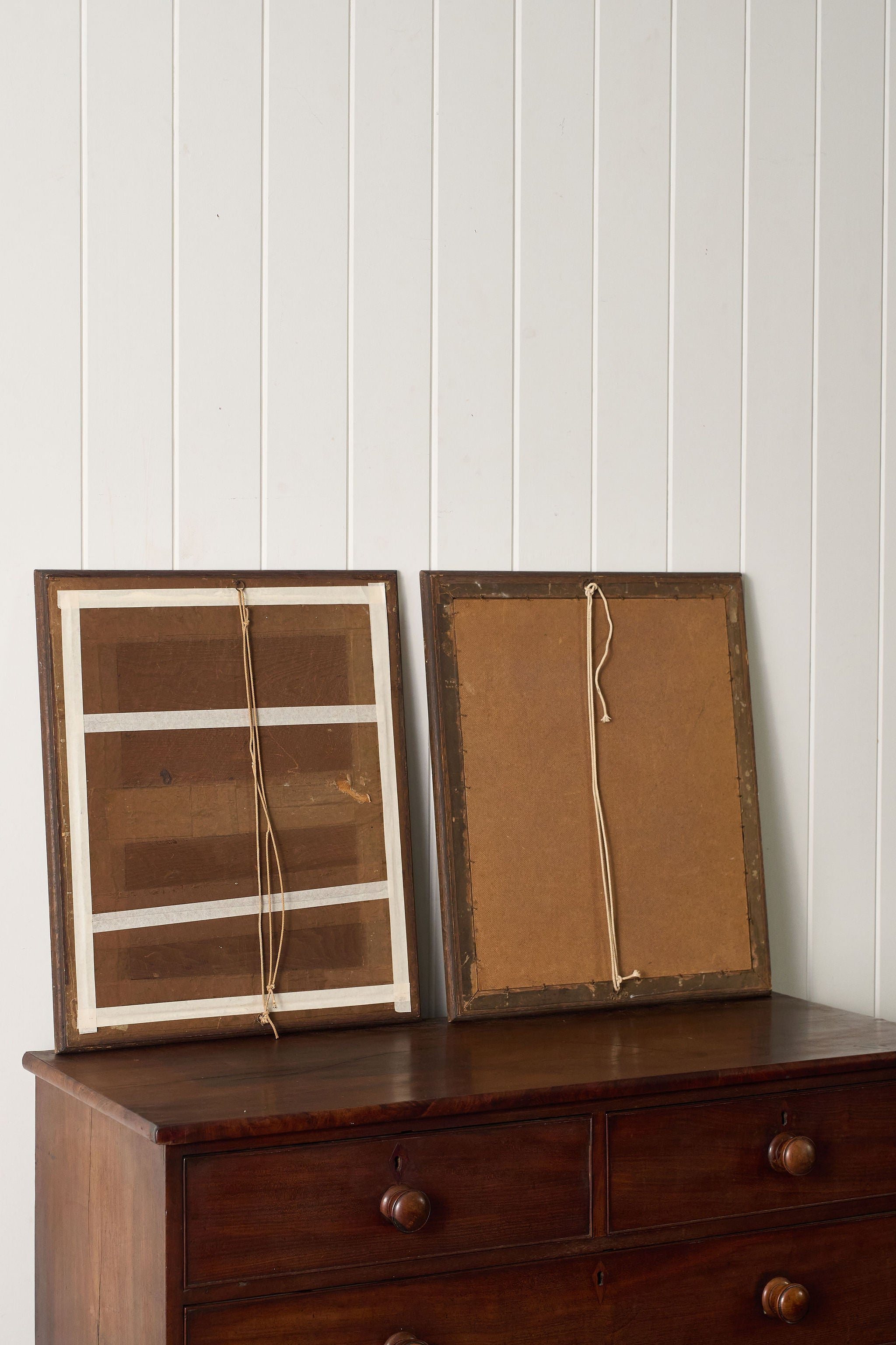 PAIR 19th Century English Oak Mirrors (New Glass)