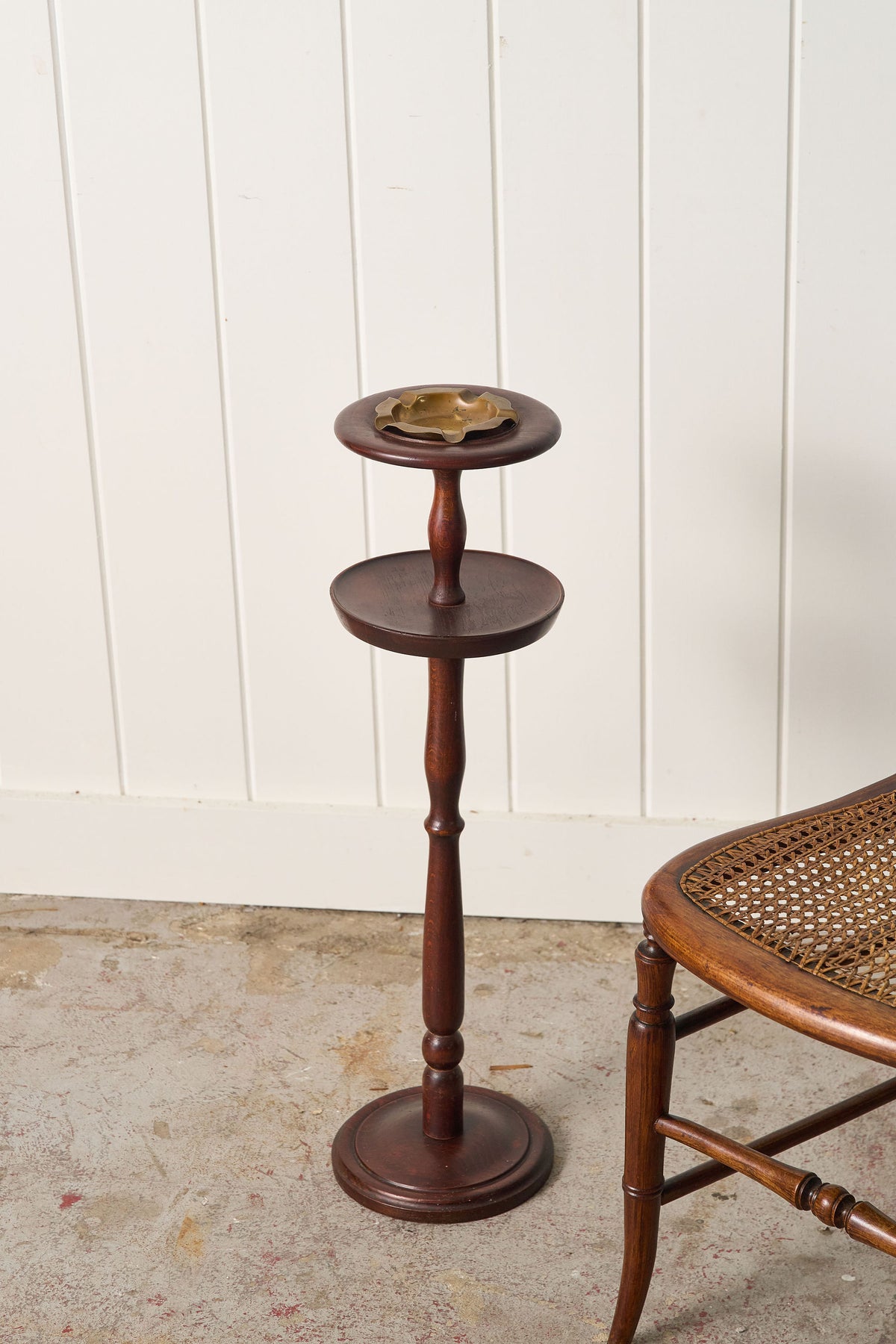 Vintage Mahogany Ashtray/Cocktail Stand