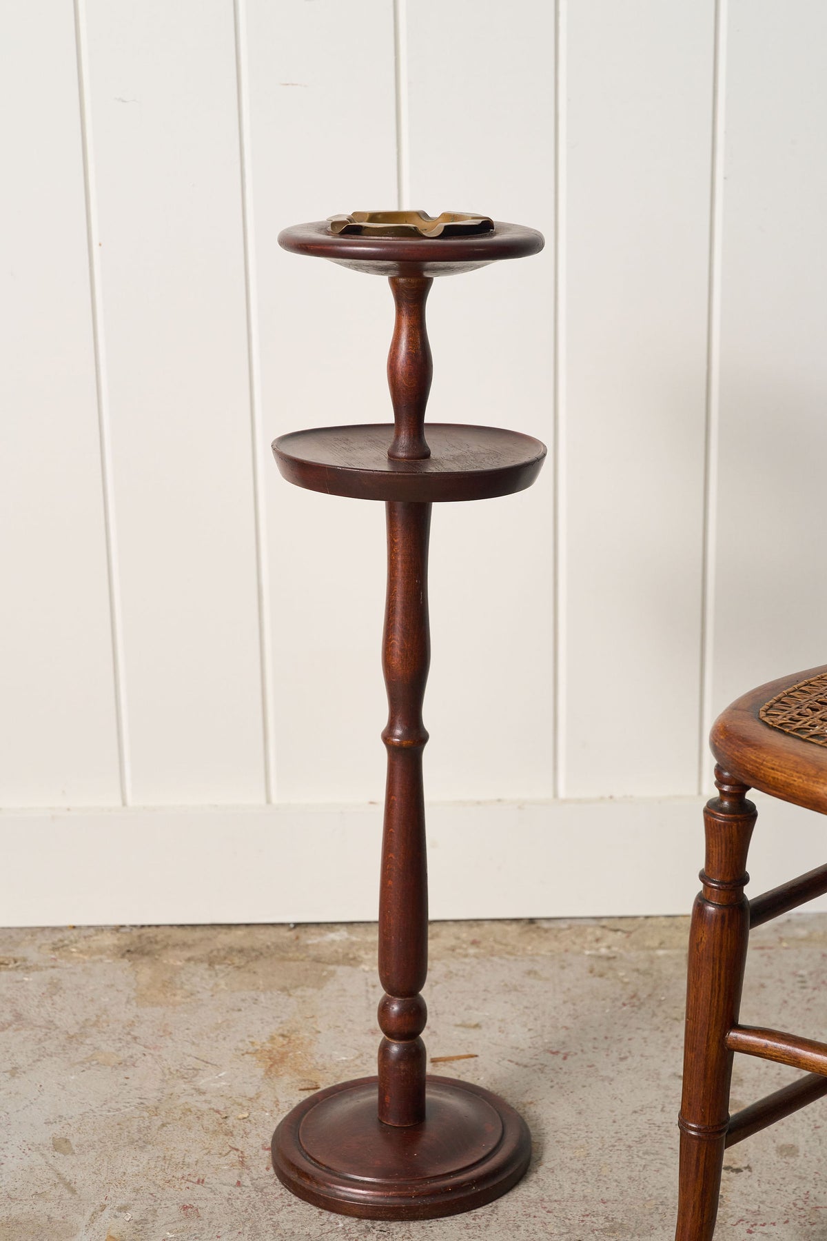Vintage Mahogany Ashtray/Cocktail Stand