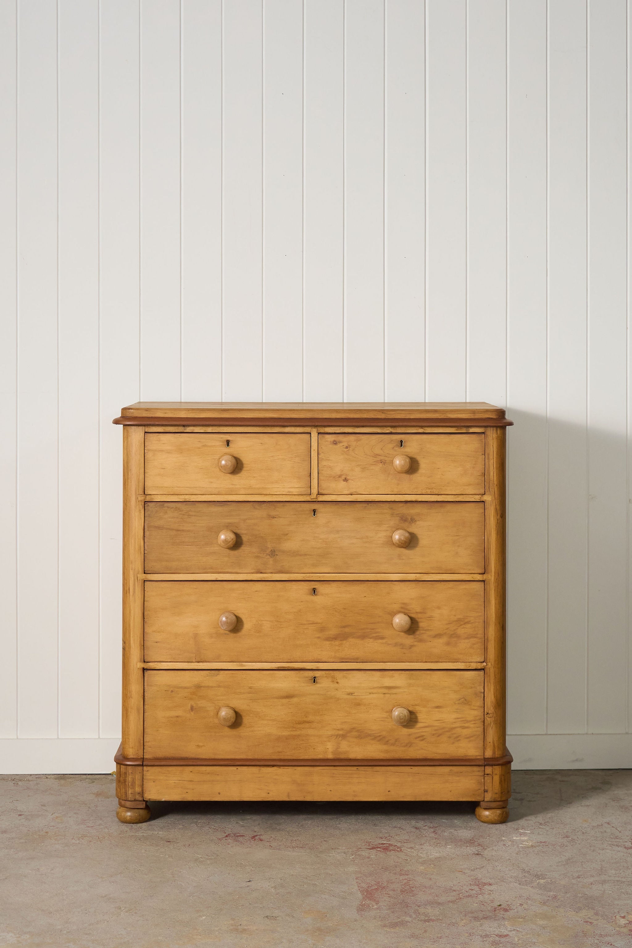 Victorian Large Two Over Three Pine Chest with Extra Deep Bottom Drawer