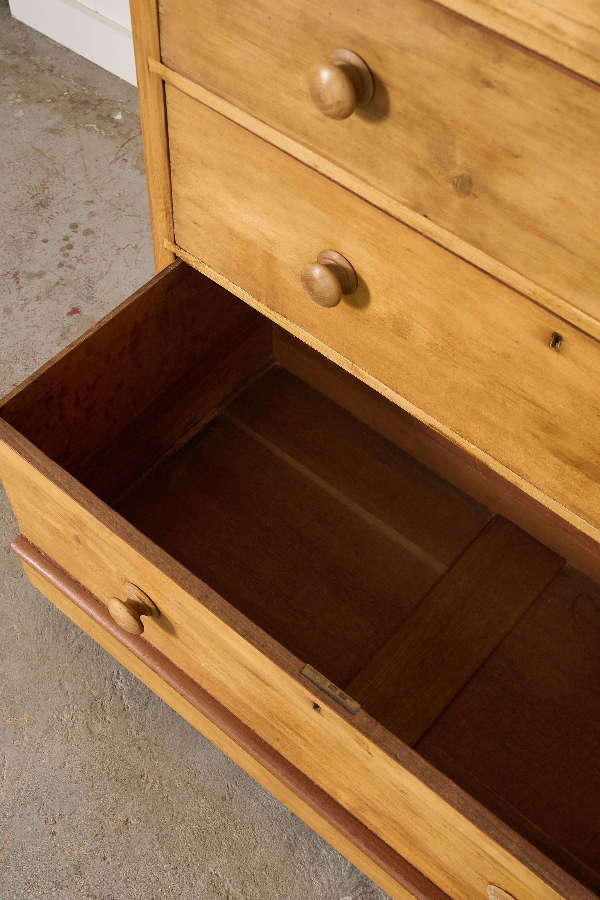 Victorian Large Two Over Three Pine Chest with Extra Deep Bottom Drawer