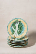 Load image into Gallery viewer, 19th Century French Asparagus Majolica Plate with Scalloped Edge (c. 1890)
