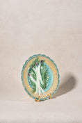 Load image into Gallery viewer, 19th Century French Asparagus Majolica Plate with Scalloped Edge (c. 1890)
