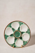Load image into Gallery viewer, Vintage Green French Majolica Oyster Plate
