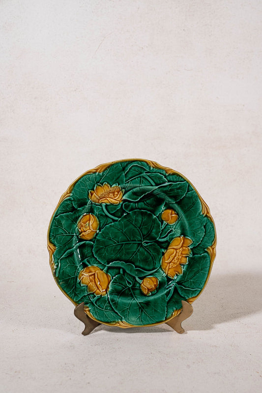 Green and Yellow Majolica Plate