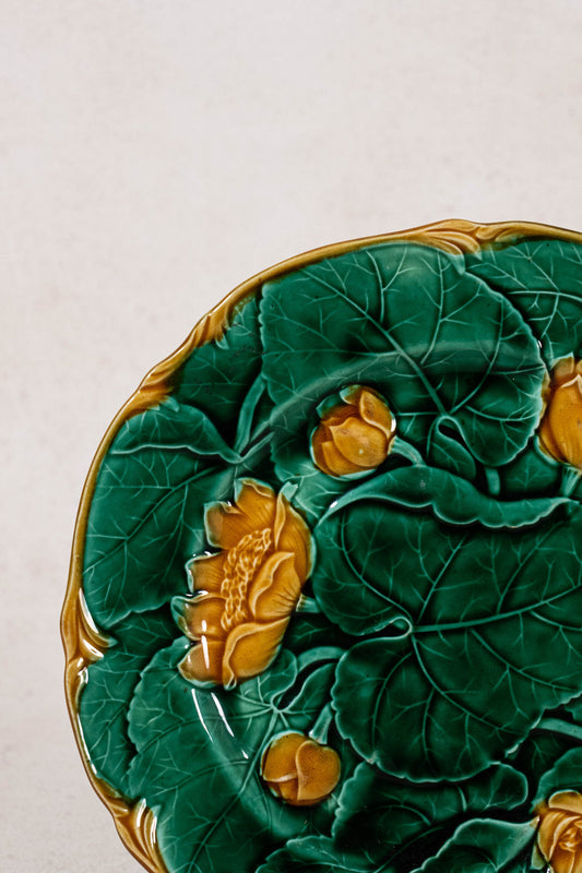 Green and Yellow Majolica Plate