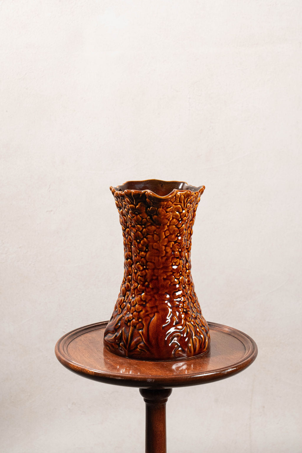 Vintage Brown Hollyhocks Pitcher by Sylvac