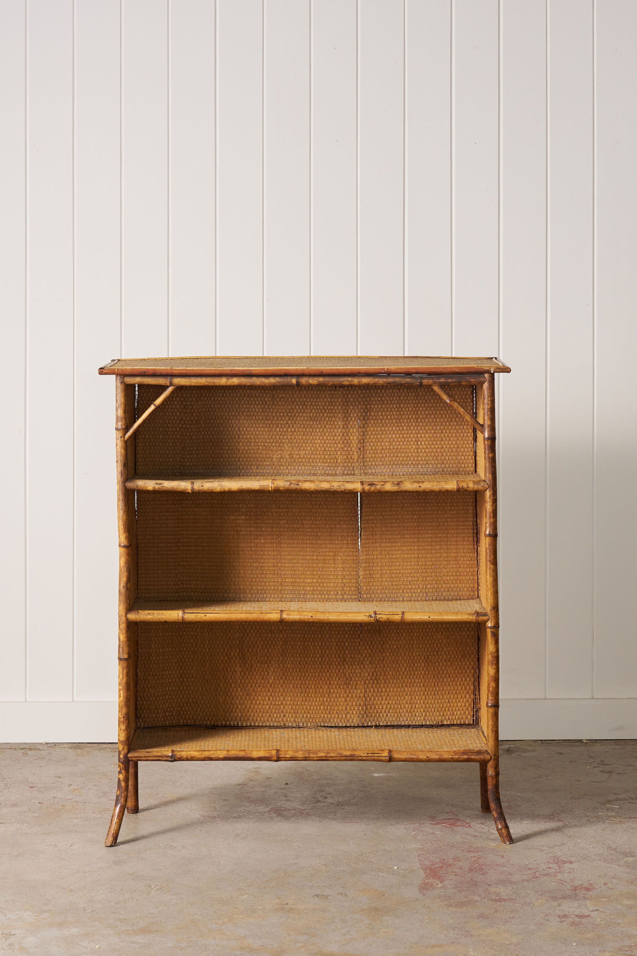 19th Century Tortoise Bamboo Bookcase (as is)