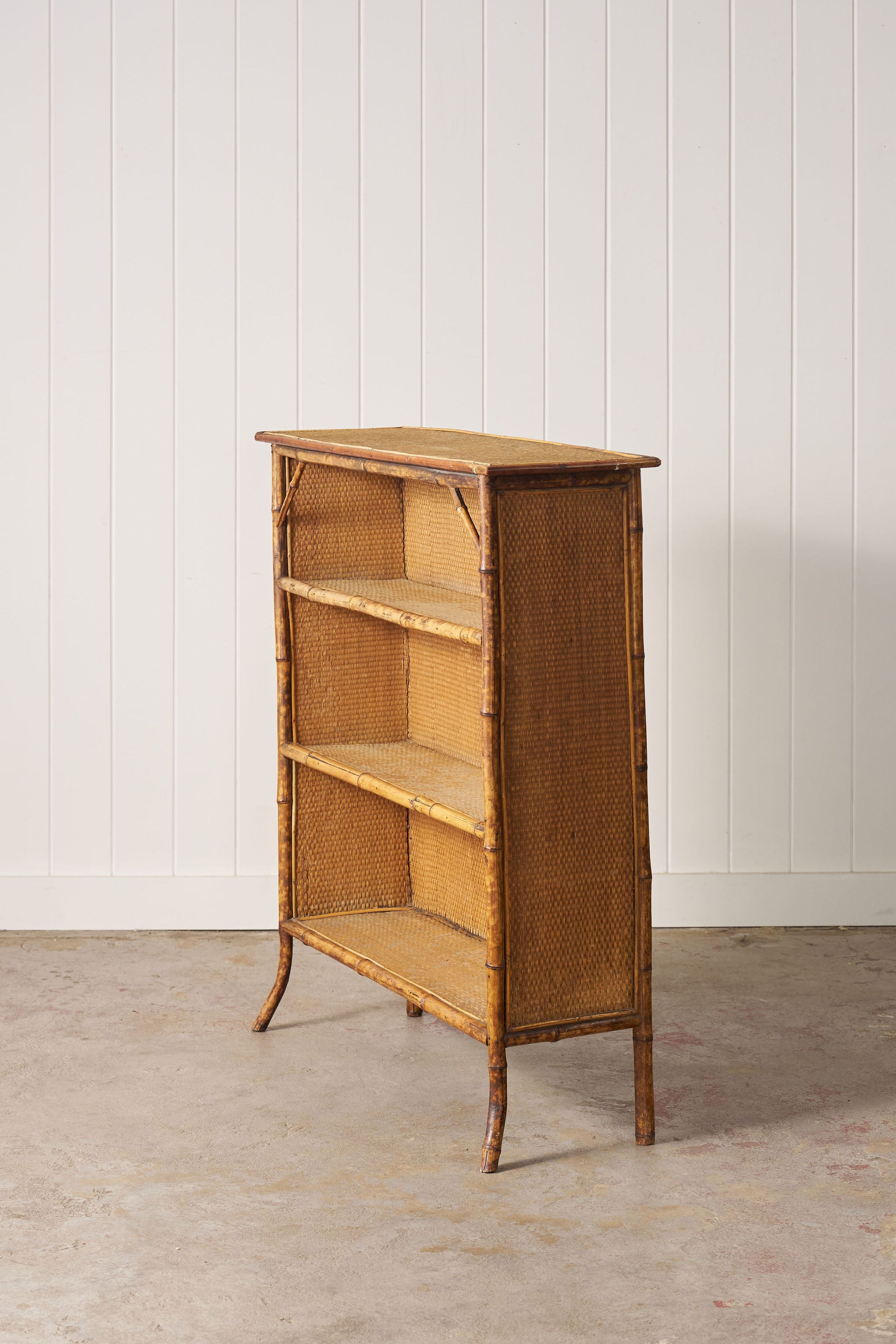 19th Century Tortoise Bamboo Bookcase (as is)