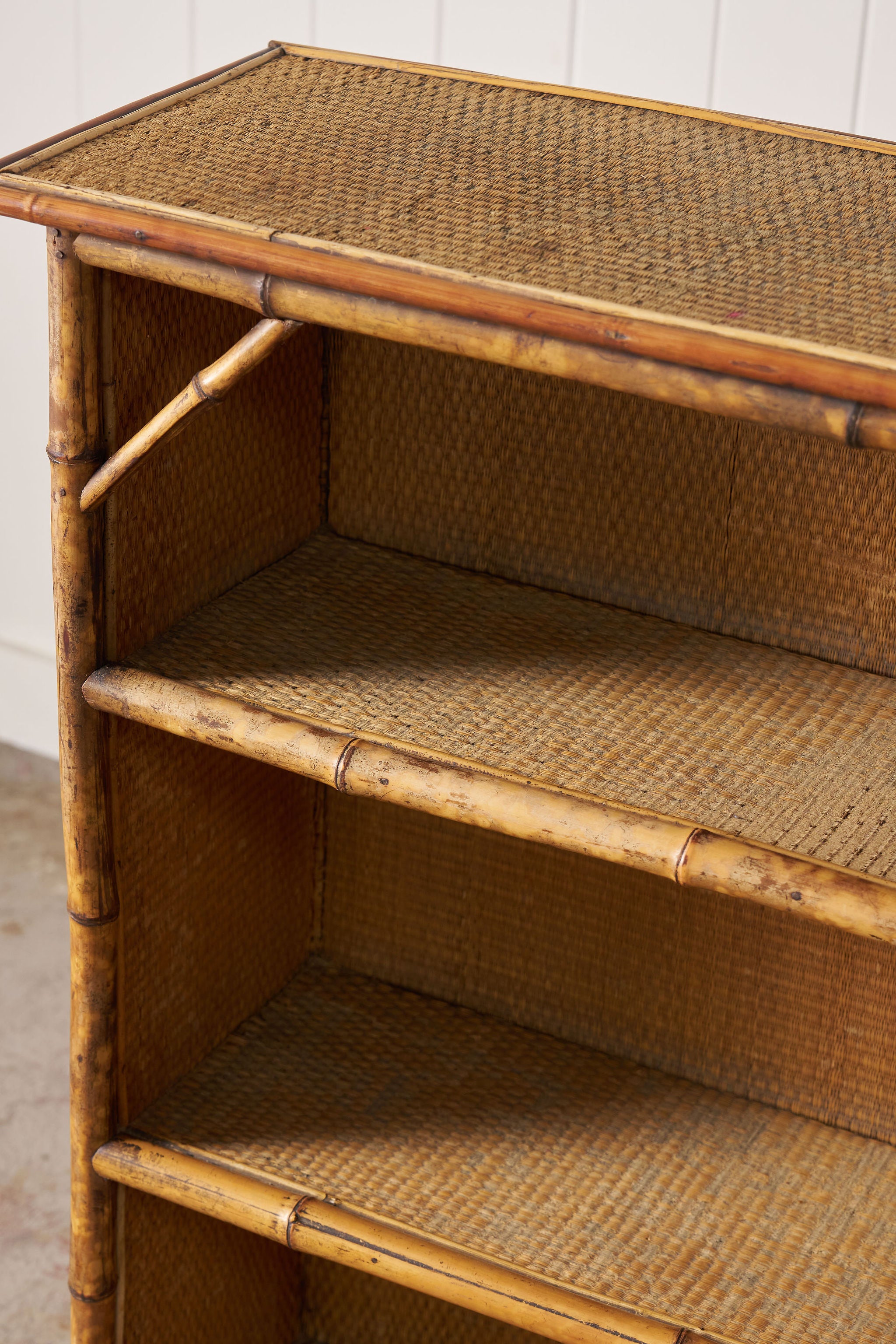 19th Century Tortoise Bamboo Bookcase (as is)