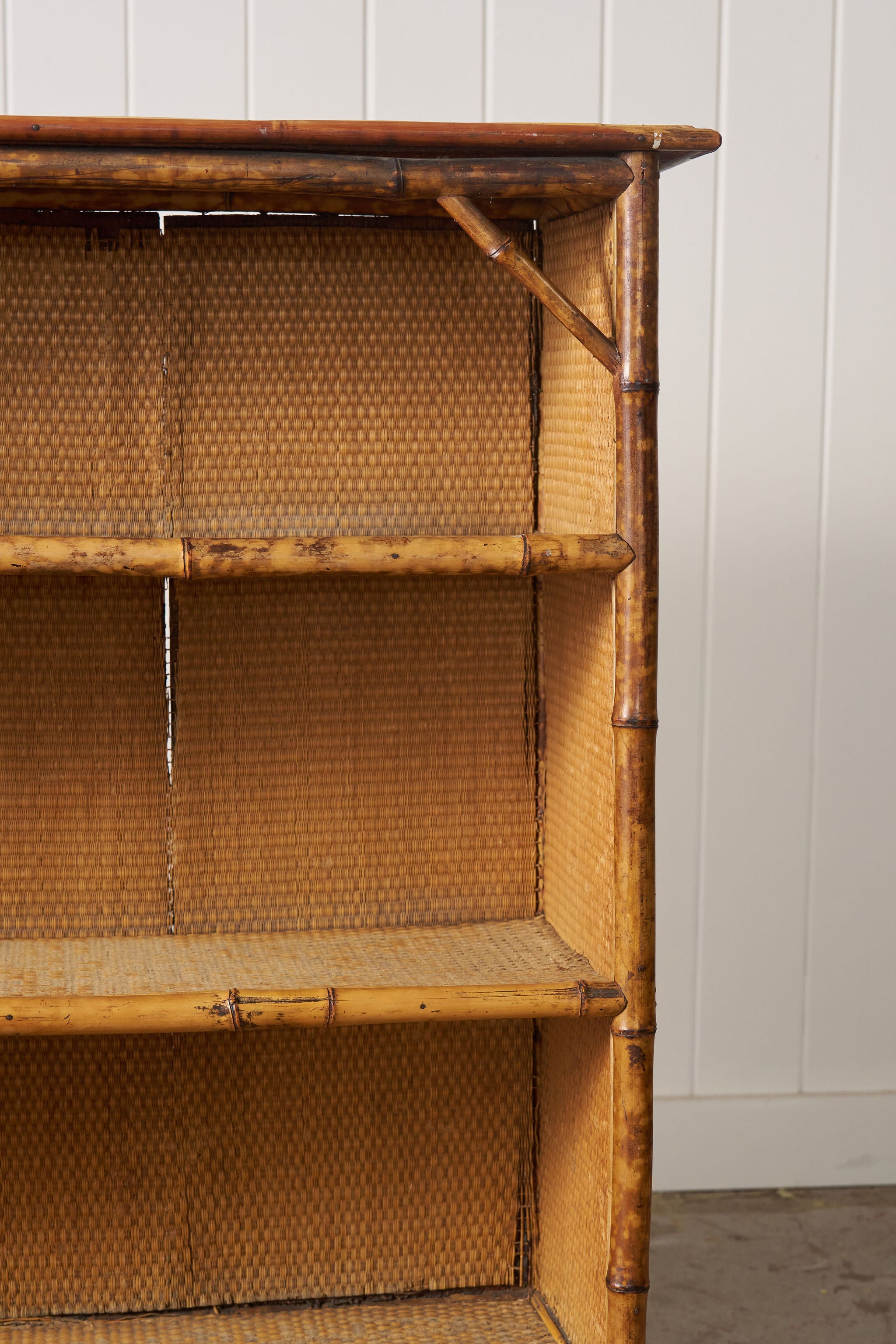 19th Century Tortoise Bamboo Bookcase (as is)