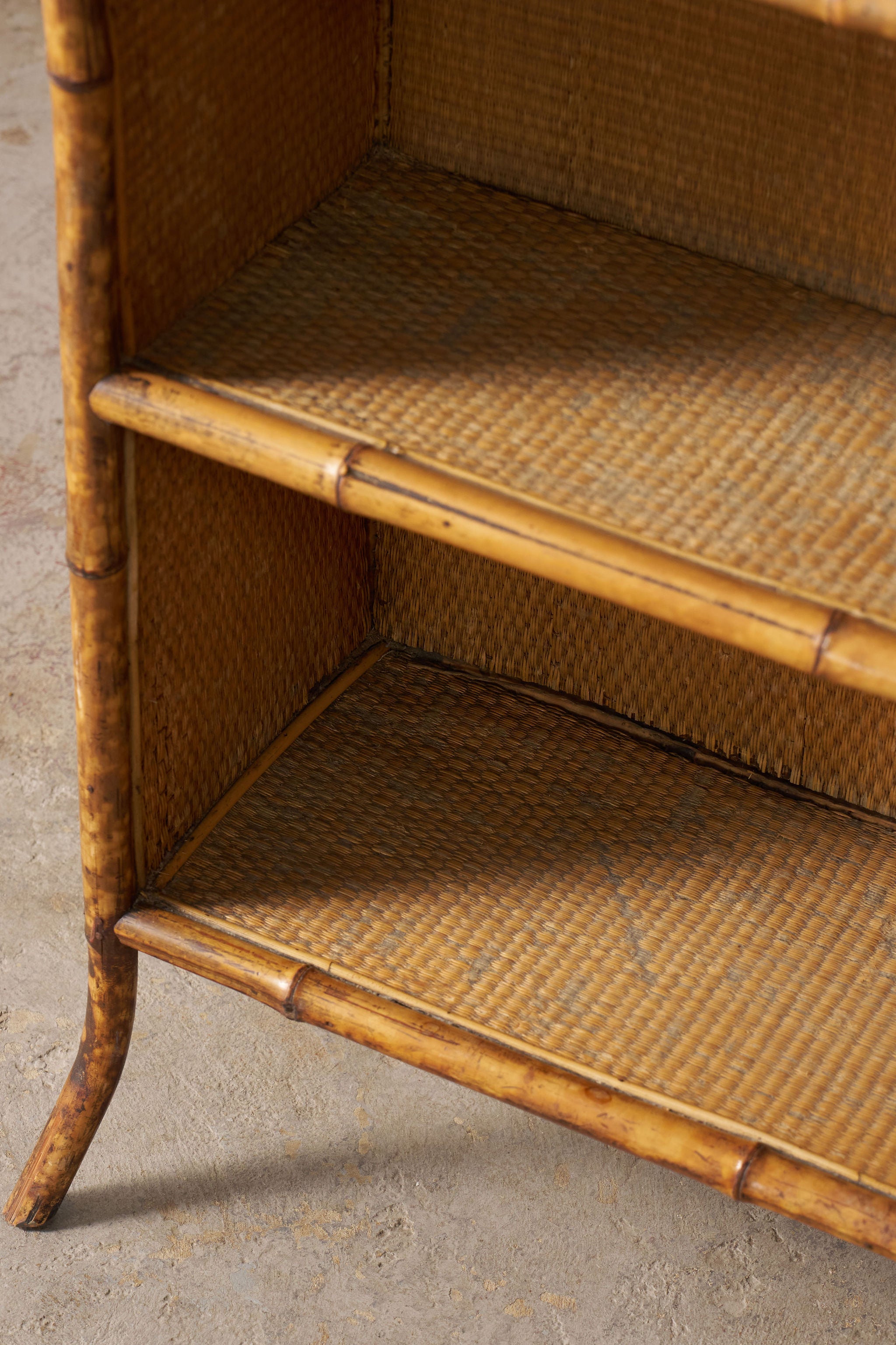 19th Century Tortoise Bamboo Bookcase (as is)