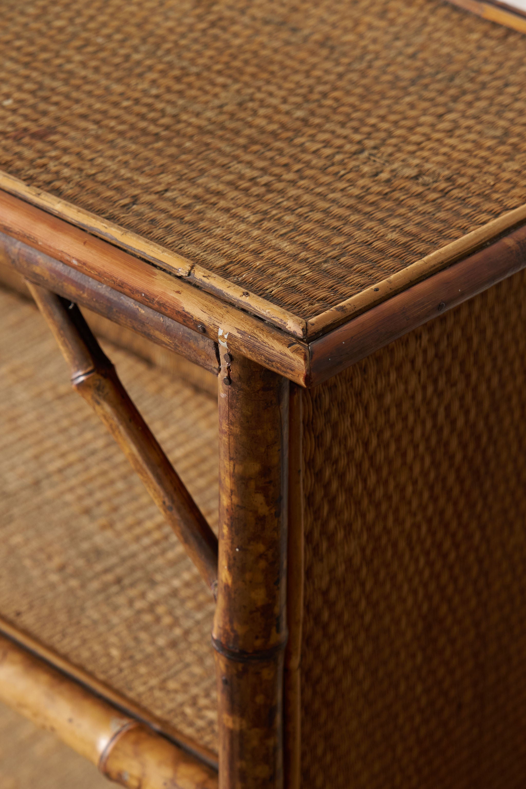 19th Century Tortoise Bamboo Bookcase (as is)