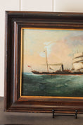 Load image into Gallery viewer, Antique Oil on Canvas British Steamship Painting in Oak Frame
