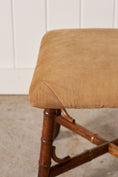 Load image into Gallery viewer, RARE Antique French Faux Bamboo Ottoman with Root Feet
