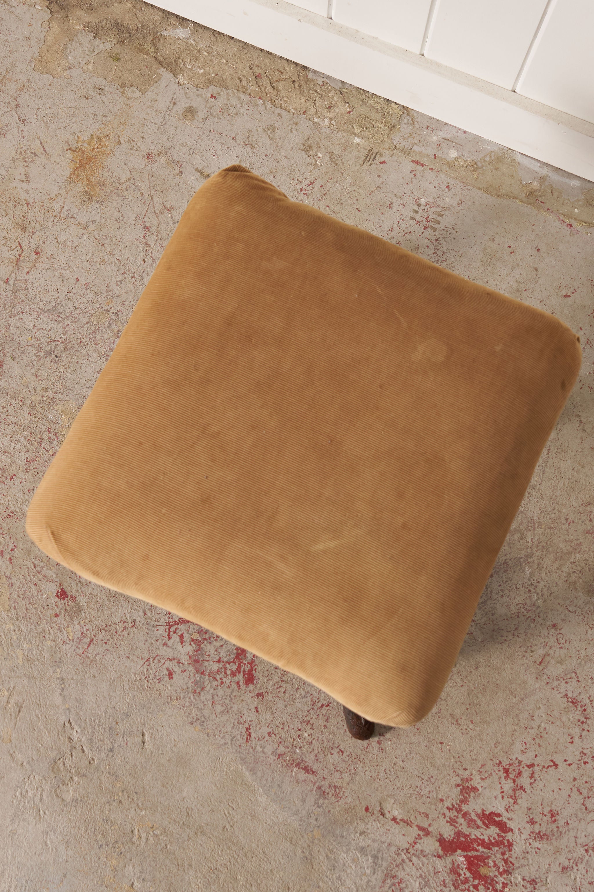 RARE Antique French Faux Bamboo Ottoman with Root Feet