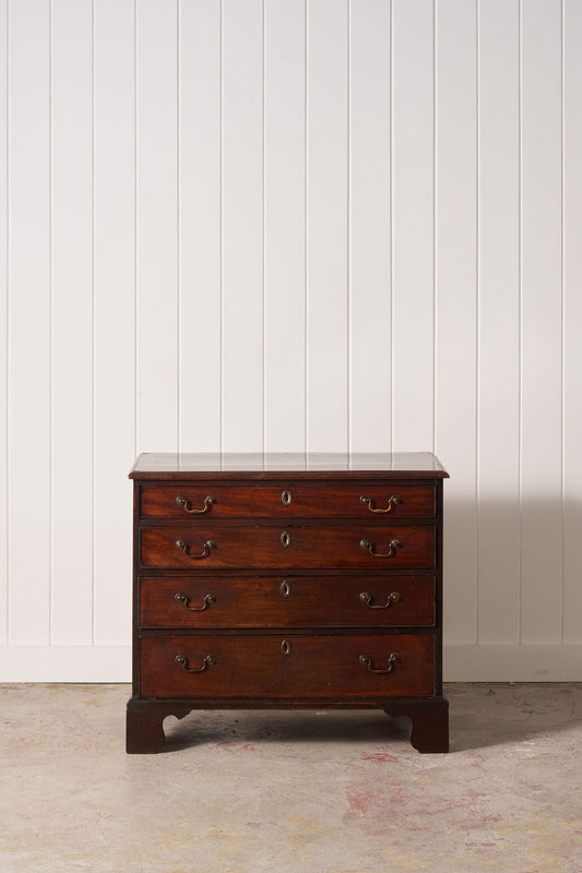 18th Century 4 Drawer Georgian Chest on Bracket Feet