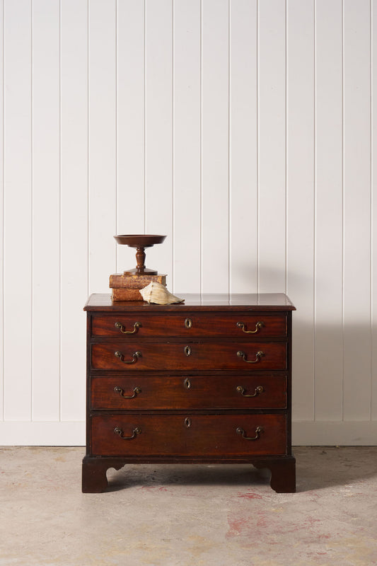 18th Century 4 Drawer Georgian Chest on Bracket Feet