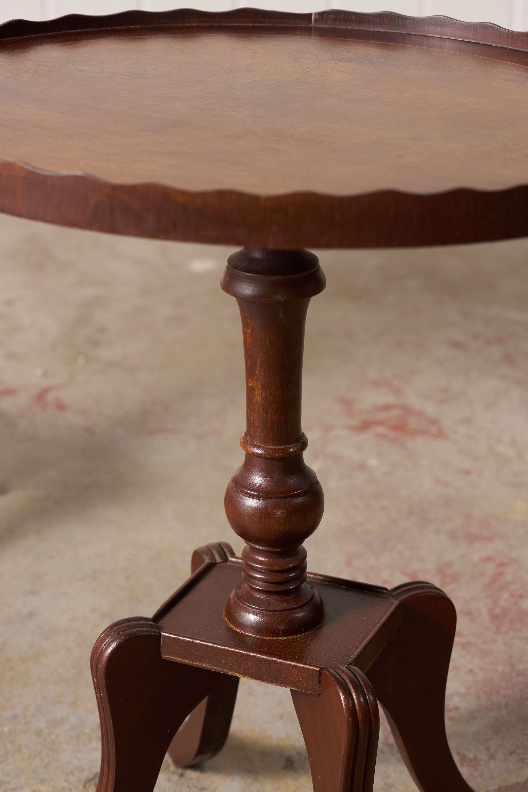 PAIR of Scalloped Mahogany Side Tables (c. 1930)