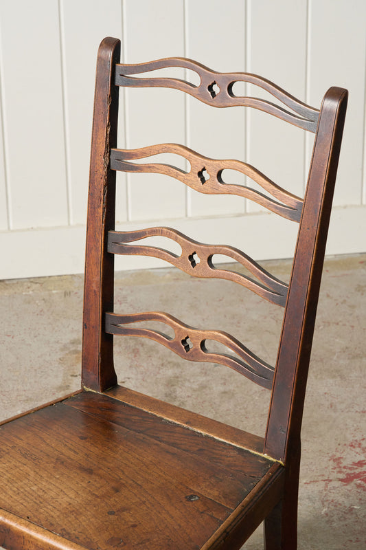 Antique English Oak Ladderback Chair