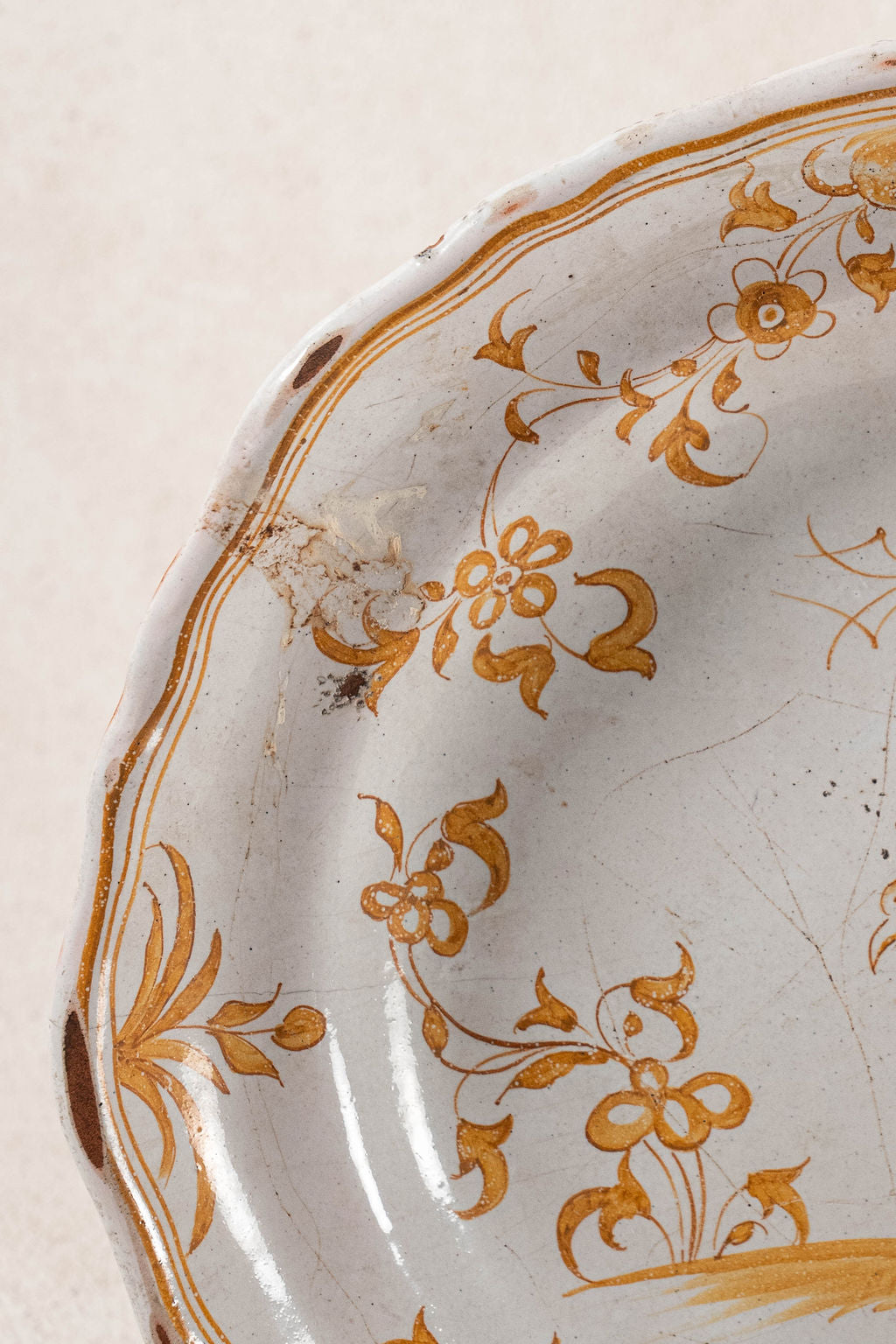 18th Century French Mustard Plate (Moustiers; c. 1720)