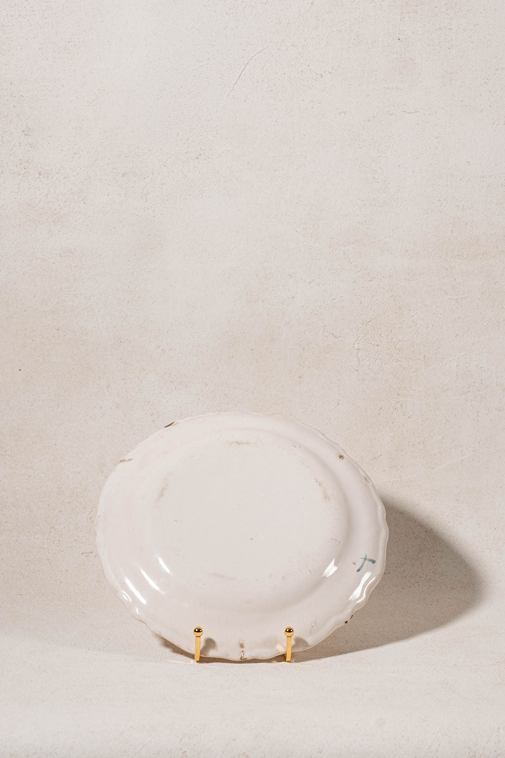 18th Century French Moustiers Green Plate with Bird