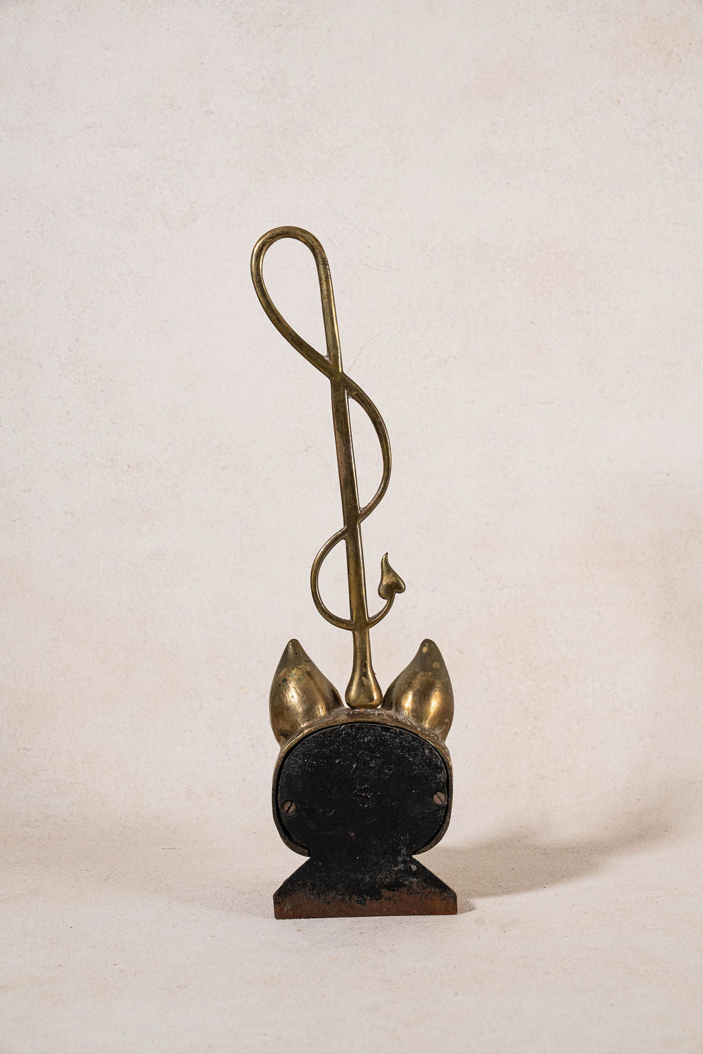 Antique Brass Fox Head Door Stopper
