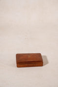 Load image into Gallery viewer, Antique French Leather Box with Gold Embossed Crest
