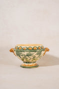 Load image into Gallery viewer, 19th Century Belgian Yellow + Green Majolica Compote (c. 1900)

