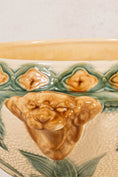 Load image into Gallery viewer, 19th Century Belgian Yellow + Green Majolica Compote (c. 1900)
