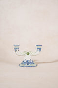 Load image into Gallery viewer, PAIR of 2-Arm French Handpainted Porcelain Candlesticks by Gien
