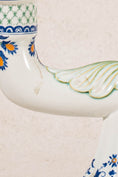 Load image into Gallery viewer, PAIR of 2-Arm French Handpainted Porcelain Candlesticks by Gien
