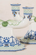 Load image into Gallery viewer, PAIR of 2-Arm French Handpainted Porcelain Candlesticks by Gien
