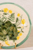 Load image into Gallery viewer, Vintage French Green & Yellow Majolica Plate with Greek Key Boarder
