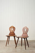 Load image into Gallery viewer, PAIR of Swiss Alpine Folk Art Carved Hall Chairs
