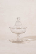 Load image into Gallery viewer, Antique Crystal Ribbed Lidded Compote with Matching Catch Plate
