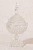 Load image into Gallery viewer, Antique Crystal Lidded Scalloped Candy Jar with Floral Etching
