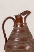 Load image into Gallery viewer, Brown French Dotted Line Stoneware Jug
