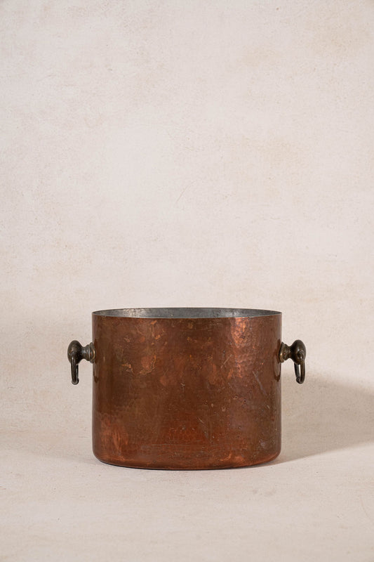 Vintage French Hammered Copper Two-Bottle Chiller