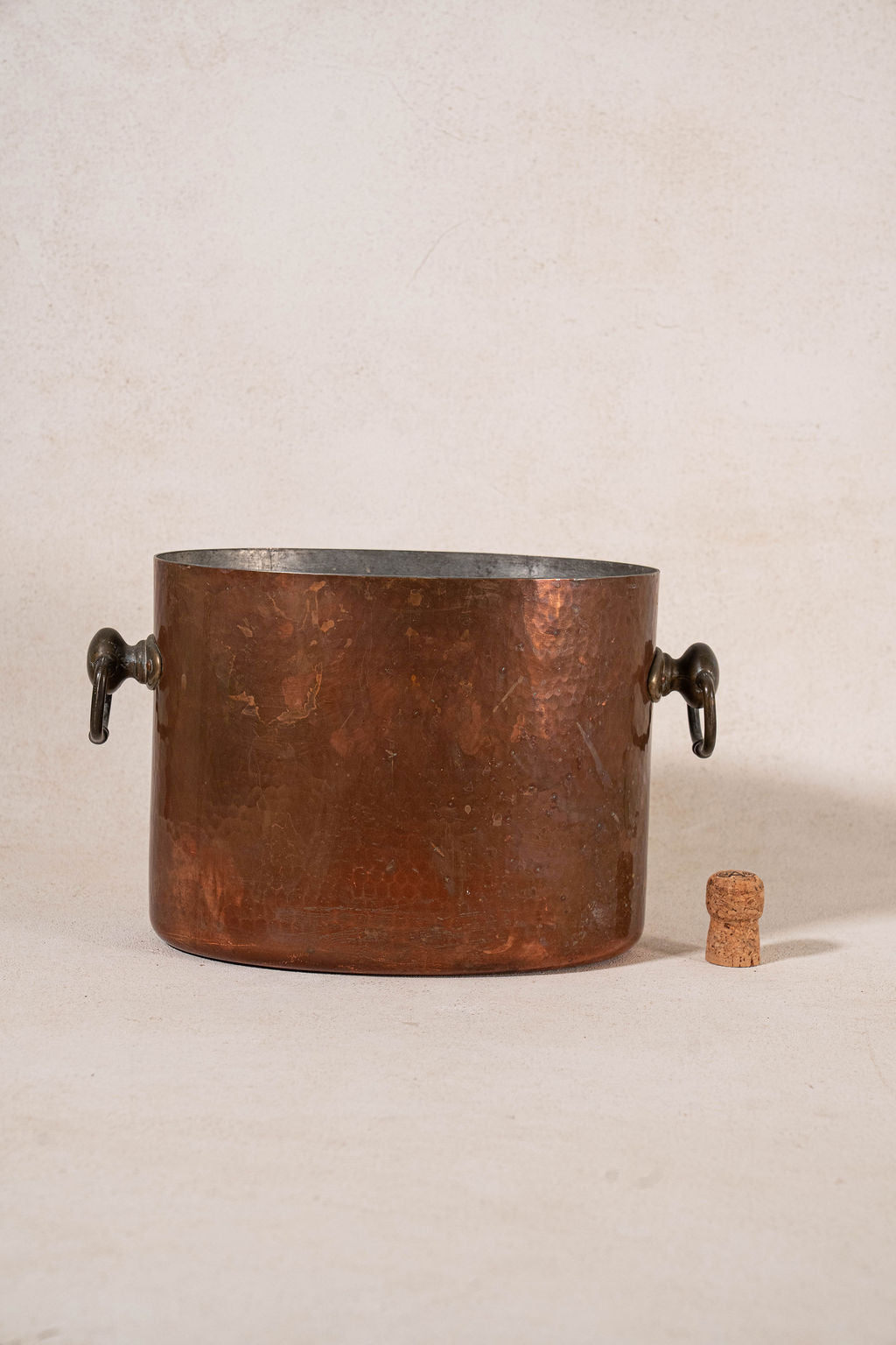 Vintage French Hammered Copper Two-Bottle Chiller