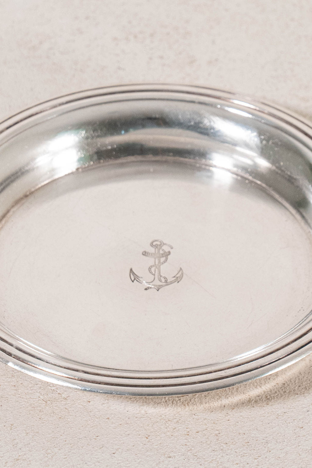 PAIR French Silverplate Wine Coasters with French Navy Anchor | by Christofle (c. 1920)