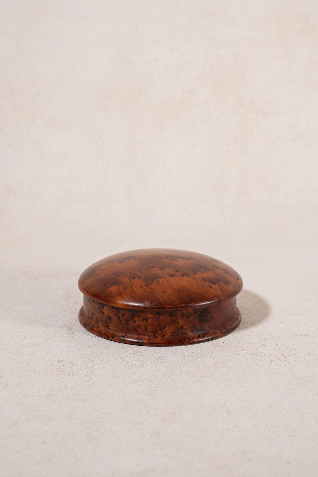 Round Lidded Burl Box