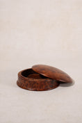 Load image into Gallery viewer, Round Lidded Burl Box
