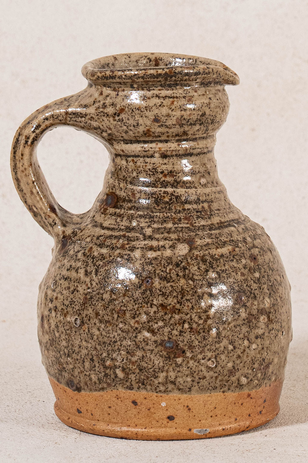 French Handmade Green & Brown Jug