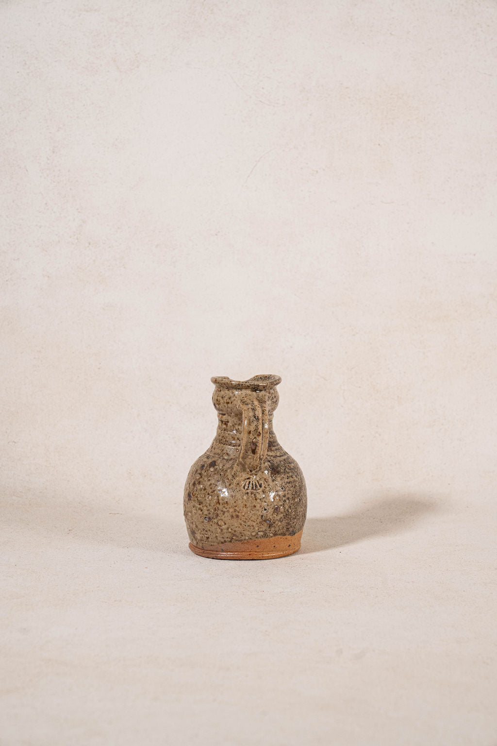 French Handmade Green & Brown Jug