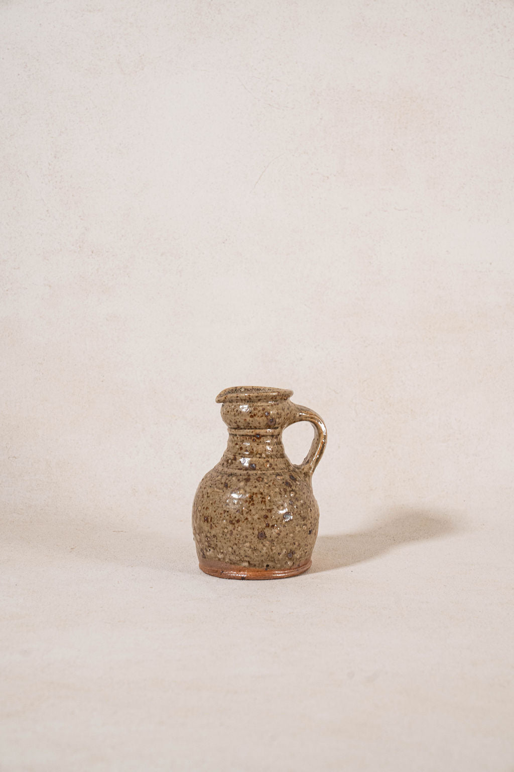 French Handmade Green & Brown Jug