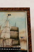 Load image into Gallery viewer, Antique Reverse Glass Ship Painting in Burl Frame
