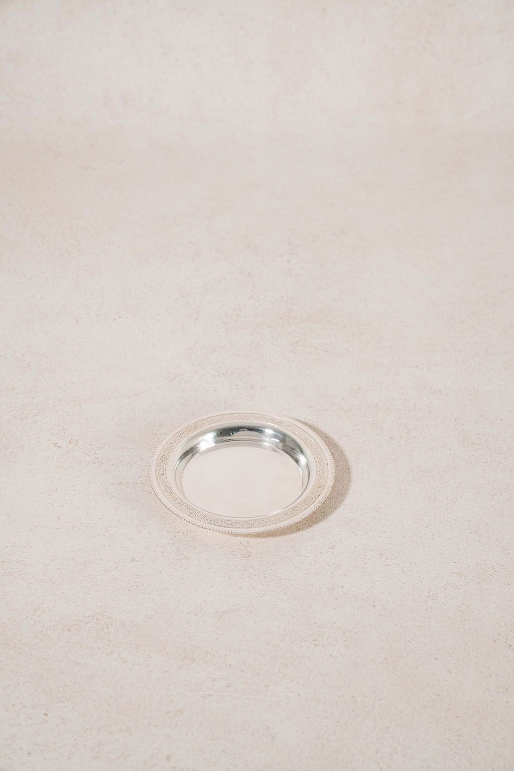 Vintage French Silverplate Wine Coaster with Pearl Edge
